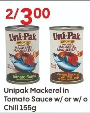 Lucky Supermarket Unipak mackerel in tomato sauce offer
