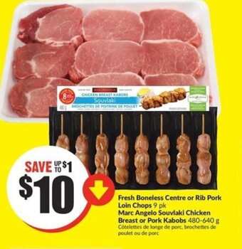 FreshCo Fresh boneless centre or rib pork loin chops offer