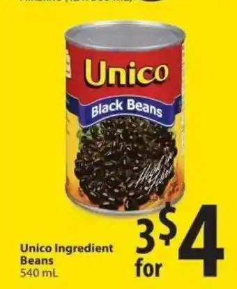 Save on Foods Unico ingridient beans offer