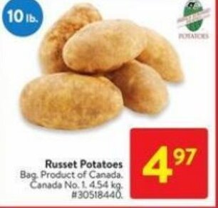 Walmart Russet potatoes offer