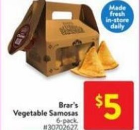 Walmart Brar's vegetable samosas offer