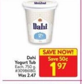 Walmart Dahi yogurt tub offer