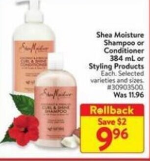 Walmart Shea moisture shampoo or conditioner offer