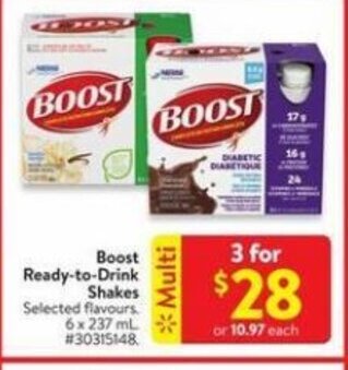 Walmart Boost ready to drink shakes offer