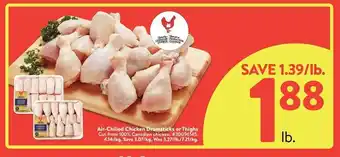 Walmart Air-chilled chicken drumsticks or thighs offer