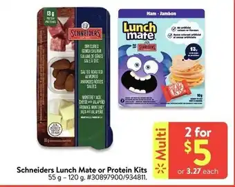 Walmart Schneiders lunch mate or protein kits offer