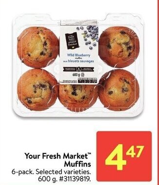 Walmart Your fresh market muffins offer