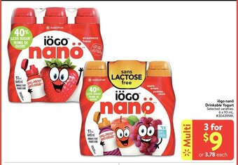 Walmart Iögo nanö drinkable yogurt offer