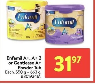 Walmart Enfamil a+,a+ 2 or gentlease a+ powder tub offer