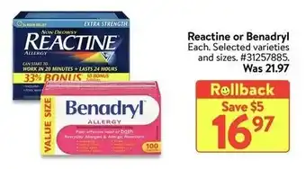 Walmart Reactine or benadryl offer