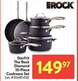 Walmart Starfrit the rock diamond 10-piece cookware set offer