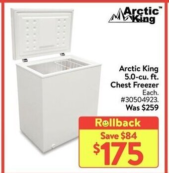 Walmart Arctic king 5.0-cu. ft. chest freezer offer