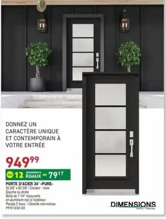 Porte d'acier 34 "pure"
