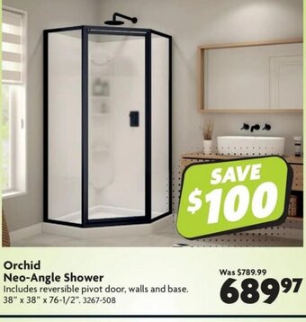Home Hardware Orchid neo-angle shower offer