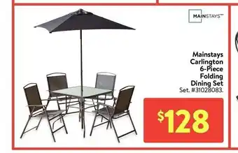 Walmart Mainstays carlington 6-piece folding dining set offer
