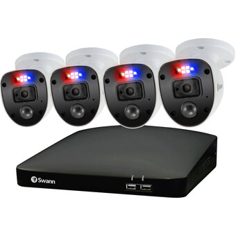 Best Buy Swann Enforcer Wired HD DVR Security System with 4 Bullet 1080p FHD Cameras - White/Black offer