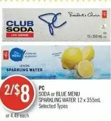 Shoppers Drug Mart Soda or blue menu offer