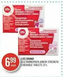 Shoppers Drug Mart Acetaminophen junior strenght chewable tablets offer