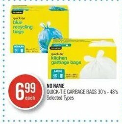 Shoppers Drug Mart Quick-tie garbage bags 30's-48's offer