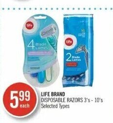 Shoppers Drug Mart Disposable razors 3's-10's offer