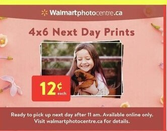 Walmart 4X6 Next day prints offer