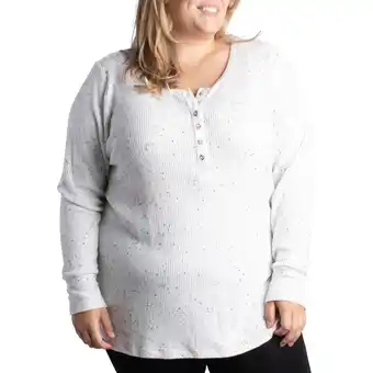 Giant Tiger mySTYLE Women's Plus Long Sleeve Brushed Ribbed Henley Tee - 1X-3X offer