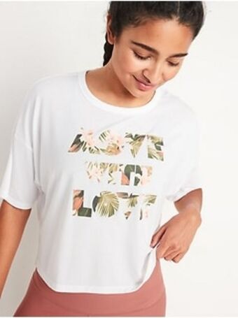 Old Navy Ultralite all-day performance crop t-shirt for women offer