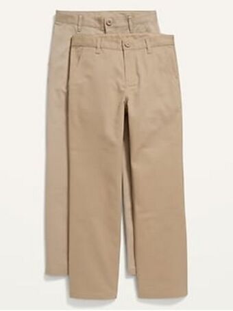 Old Navy Uniform built-in flex straight pants 2-pack for boys offer