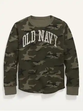 Logo-graphic camo thermal-knit long-sleeve tee for boys