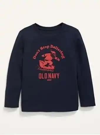 Old Navy "don't stop believing" 2021 logo christmas long-sleeve t-shirt for toddler girls offer
