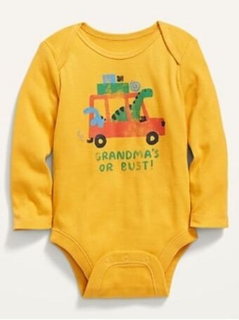 Old Navy Unisex graphic long-sleeve bodysuit for baby offer