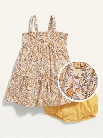 Old Navy Sleeveless tiered floral dress and solid bloomers set for baby offer