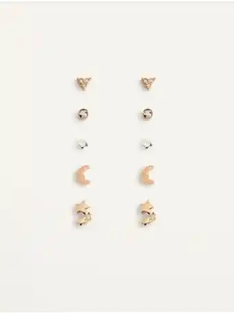 Stud earrings variety 5-pack for women