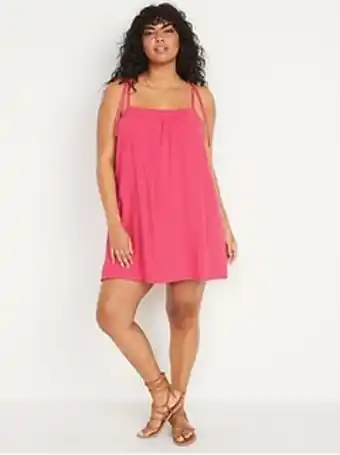 Old Navy Sleeveless cotton-crepe swim cover-up for women offer