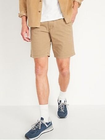 Old Navy Straight lived-in khaki non-stretch shorts for men - 9-inch inseam offer