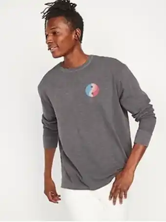 Old Navy Vintage garment-dyed long-sleeve graphic t-shirt for men offer