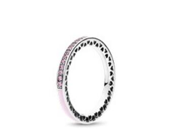 Pandora Radiant hearts of pandora, light pink enamel & clear cz - final sale offer