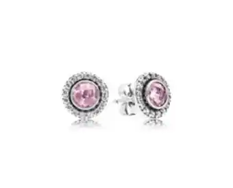 Pandora Brilliant legacy stud earrings, pink & clear cz offer