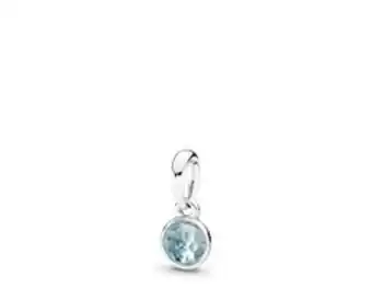 Pandora March droplet, aqua blue crystal offer