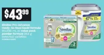 Loblaws Similao pro-advance ready-to-feed liquid formula value pack powder formula offer