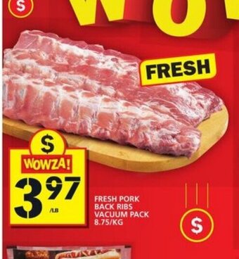 Food Basics Fresh pork back ribs vacuum pack offer