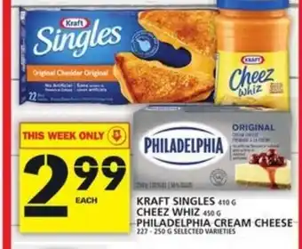 Food Basics Kraft singles cheez whiz philadelphia cream cheese offer