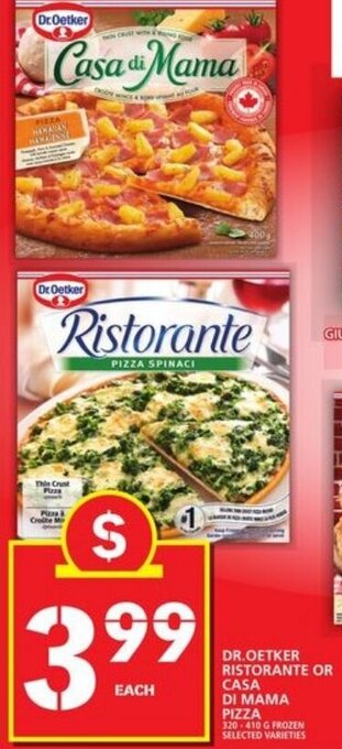 Food Basics Dr.oetker ristorante or casa di mama pizza offer