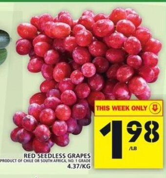 Food Basics Red seedless grapes offer