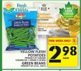 Food Basics Yellow flesh potatoes green beans offer