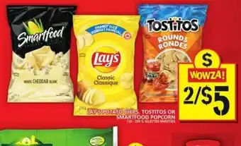 Food Basics Lay's potato chips, tostitos or smartfood popcorn offer
