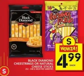 Food Basics Black diamod cheestrings or natural cheese sticks offer