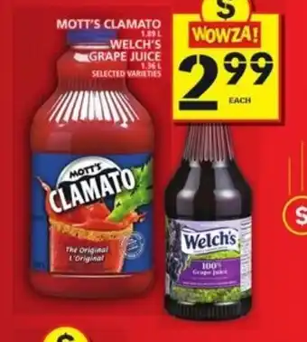 Food Basics Mott's clamato welch's grape juice offer