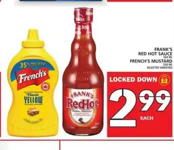 Food Basics Frank's red hot sauce french's mustard offer