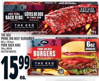 Metro The keg prime rib beef burgers offer